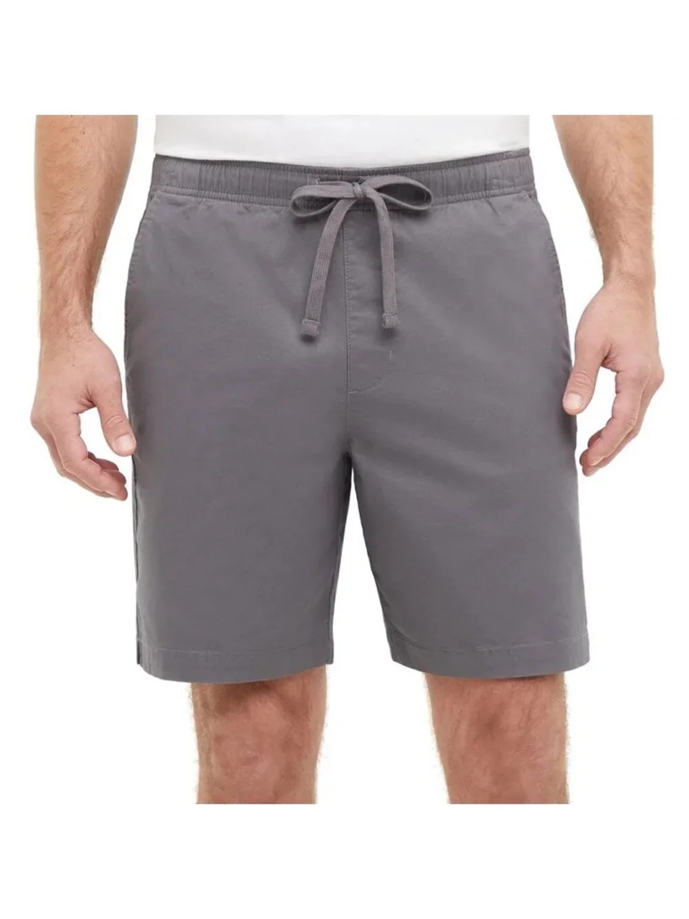 NWOT Banana Republic Men's L Gray Elastic Waist Chino Shorts 98% Cotton